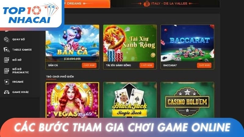 Các bước tham gia chơi game đổi thưởng online