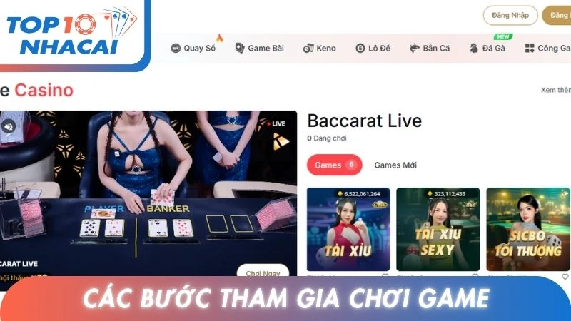 Các bước tham gia chơi game
