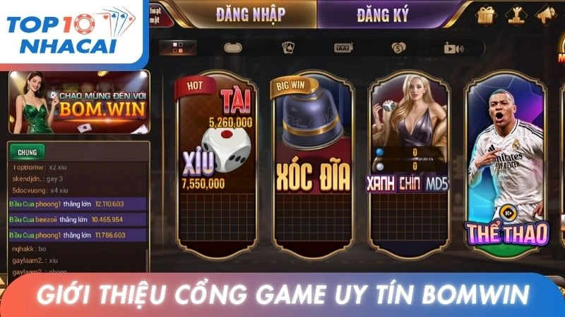 Giới thiệu thương hiệu cổng game uy tín Bomwin