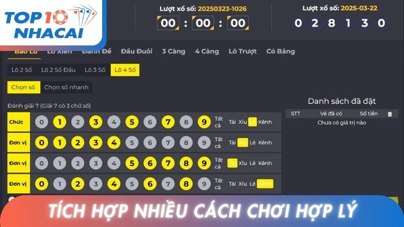 Tích hợp nhiều cách chơi hợp lý