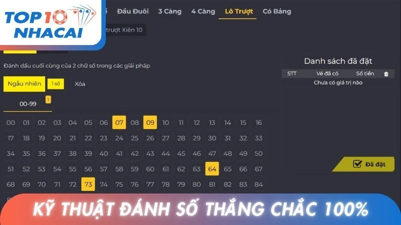 Kỹ thuật đánh số thắng chắc 100%