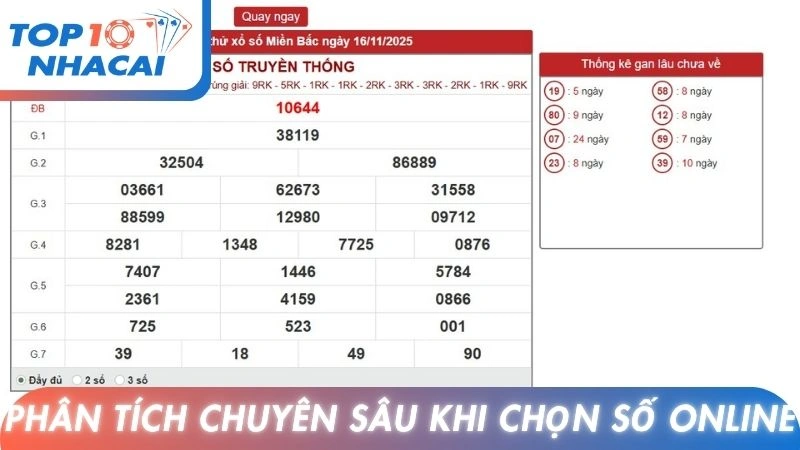 Kỹ thuật phân tích chuyên sâu khi chọn số online
