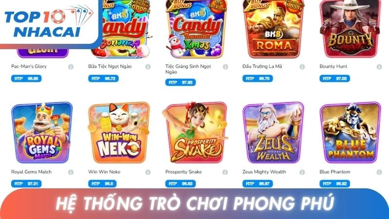 Hệ thống trò chơi phong phú trên Five88