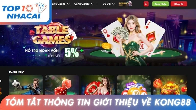 Bảng tóm tắt thông tin giới thiệu về Kong88