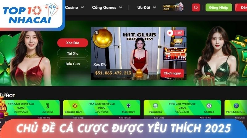 Danh sách chủ đề cá cược được yêu thích 2025