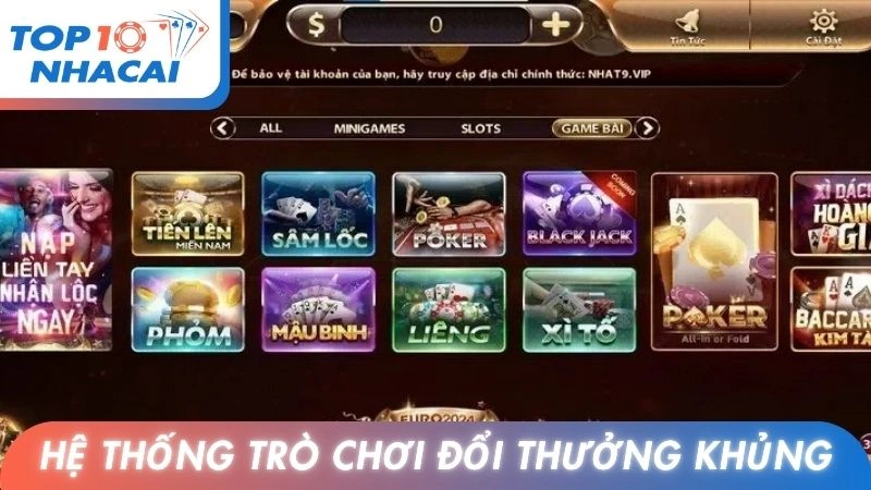 Hệ thống trò chơi đổi thưởng siêu khủng