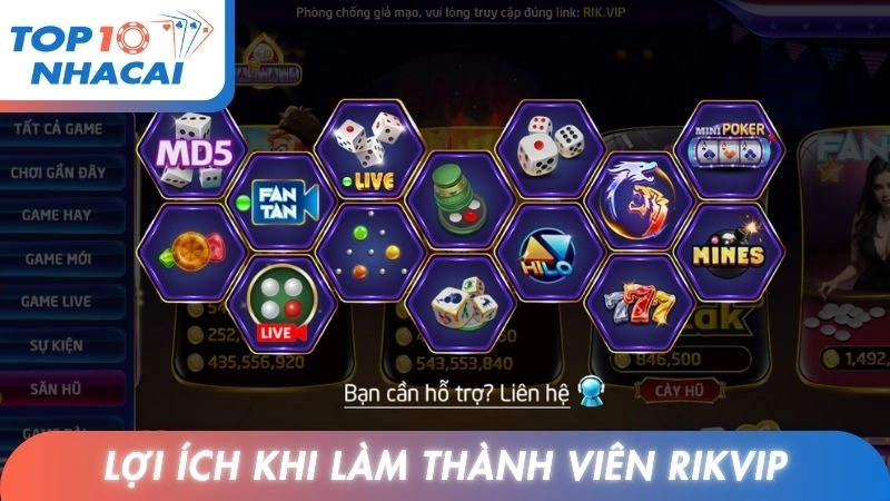 Lợi ích khi làm thành viên chính thức của Rikvip