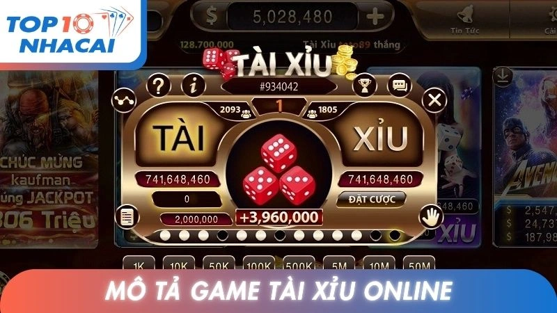 Mô tả game tài xỉu online